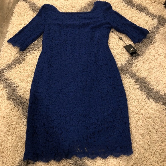 ADRIANNA PAPELL blue zip up dress - Picture 3 of 7